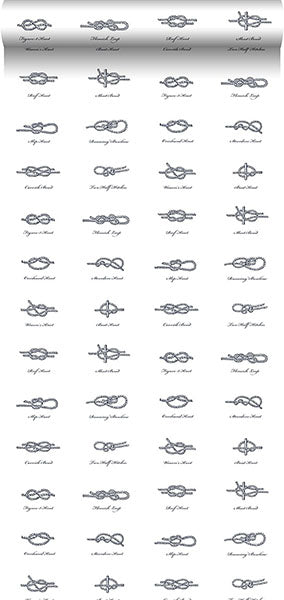 product image for Marius Off-White Sailors Knots Wallpaper from Design Department by Brewster 45