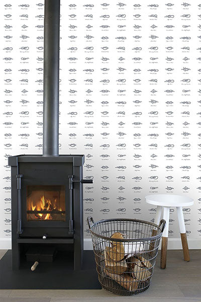 media image for Marius Off-White Sailors Knots Wallpaper from Design Department by Brewster 263