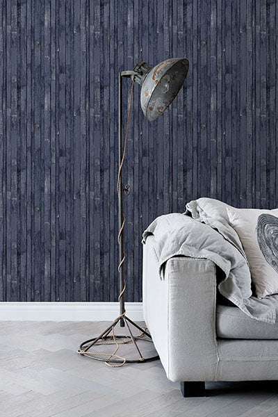 product image for Azelma Navy Wood Wallpaper from Design Department by Brewster 80