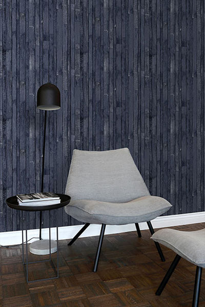 product image for Azelma Navy Wood Wallpaper from Design Department by Brewster 33