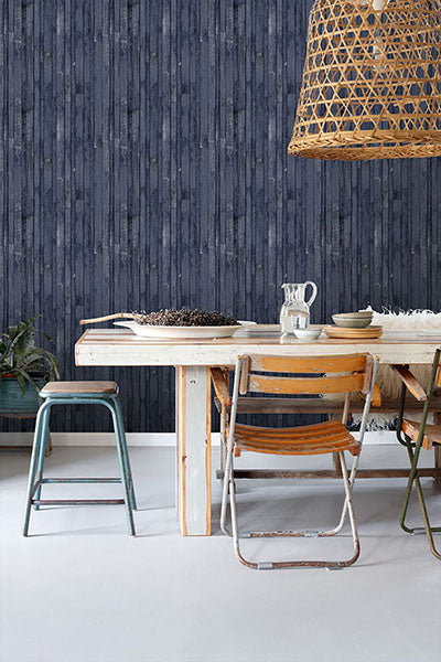 product image for Azelma Navy Wood Wallpaper from Design Department by Brewster 18