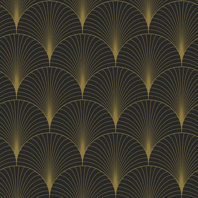 product image for Lempicka Black Art Deco Motif Wallpaper from Design Department by Brewster 75