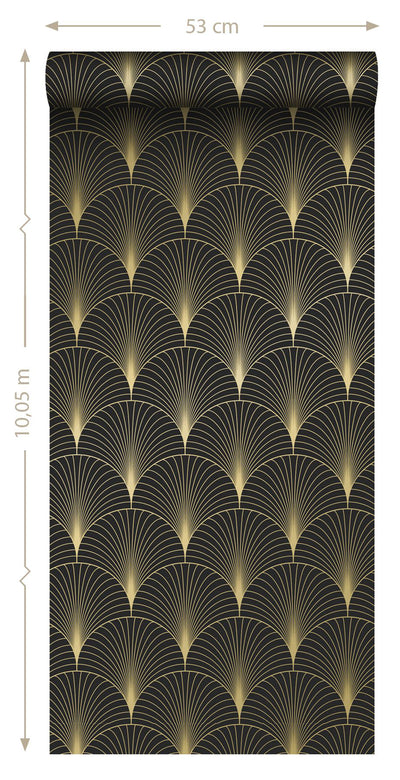 product image for Lempicka Black Art Deco Motif Wallpaper from Design Department by Brewster 65