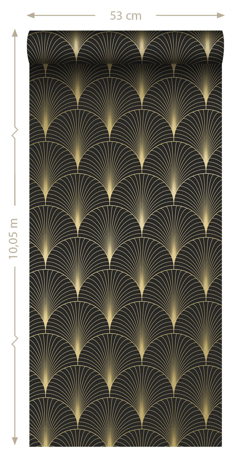 media image for Lempicka Black Art Deco Motif Wallpaper from Design Department by Brewster 247