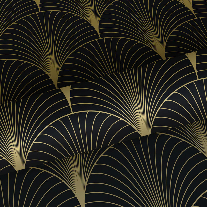 media image for Lempicka Black Art Deco Motif Wallpaper from Design Department by Brewster 288