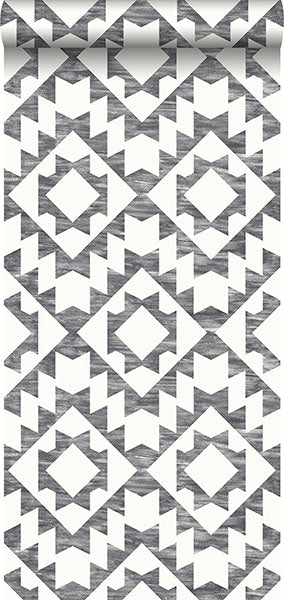 product image for Fantine Black Geometric Wallpaper from Design Department by Brewster 57