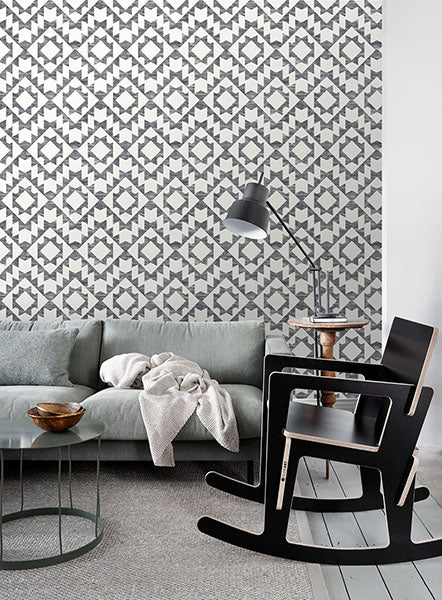media image for fantine black geometric wallpaper from design department by brewster 5 292