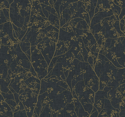 product image of Luminous Branches Wallpaper in Black/Gold from the Dazzling Dimensions Vol. 2 Collection by Antonina Vella 576