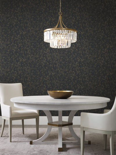 product image for Luminous Branches Wallpaper in Black/Gold from the Dazzling Dimensions Vol. 2 Collection by Antonina Vella 42