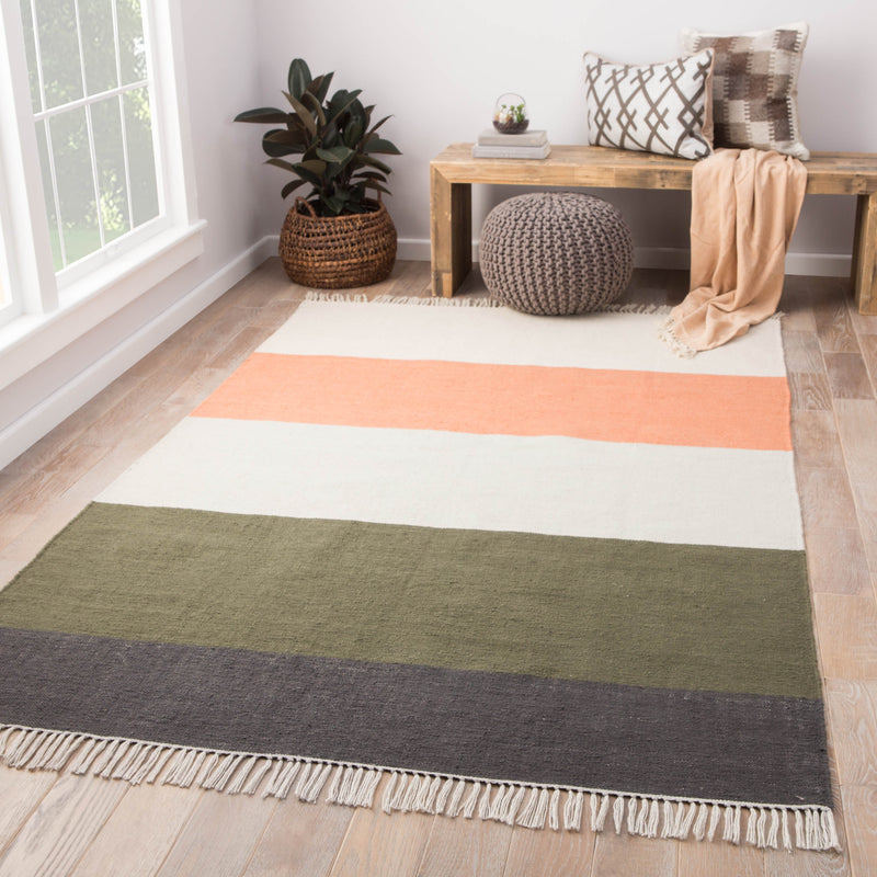 media image for swane indoor outdoor stripe coral green area rug by jaipur living 2 294