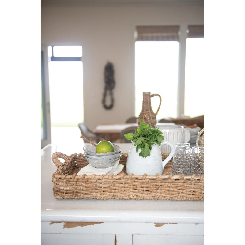 media image for decorative hand woven seagrass tray with handles by bd edition df3162 3 247