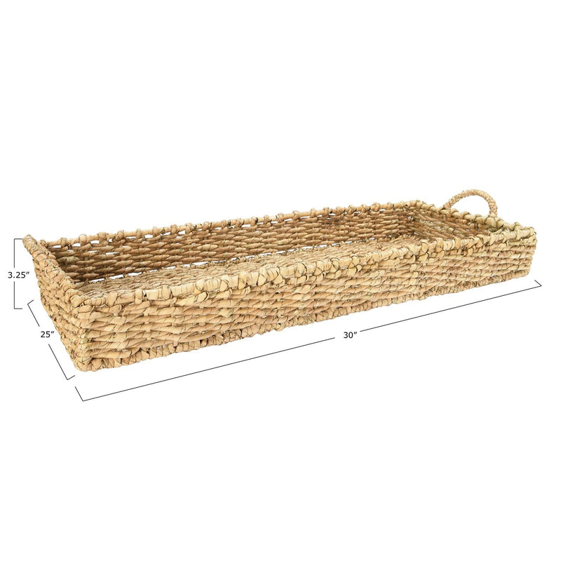 media image for decorative hand woven seagrass tray with handles by bd edition df3162 2 23