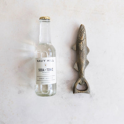 product image for cast aluminum fish shaped bottle opener by bd edition df6832 4 58