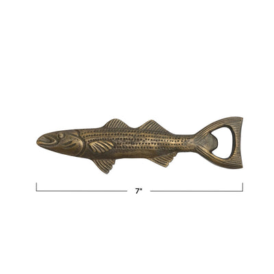 product image for cast aluminum fish shaped bottle opener by bd edition df6832 3 46