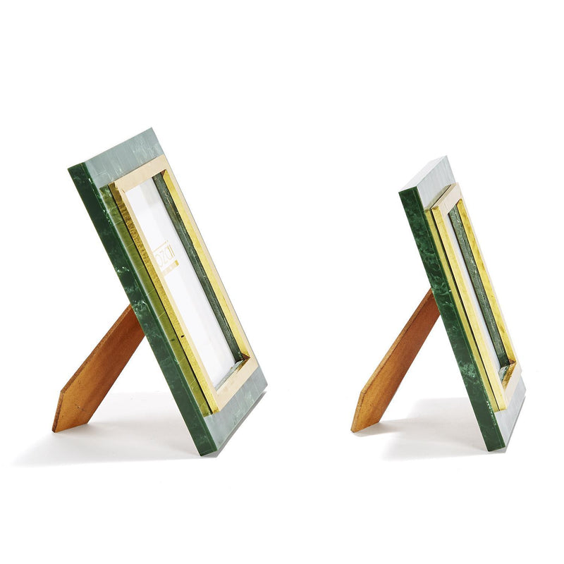 media image for aventurine green and gold photo frames set of 2 4 215