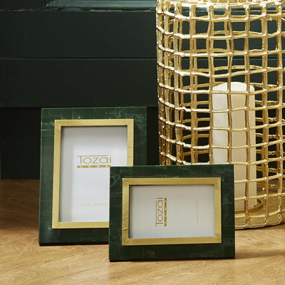 product image for aventurine green and gold photo frames set of 2 5 52