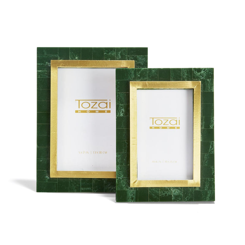 media image for aventurine green and gold photo frames set of 2 1 267