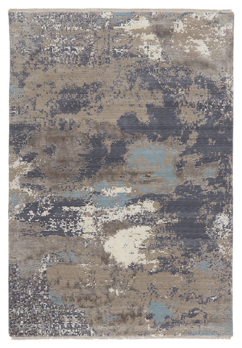 media image for Adriatic Abstract Rug in Gray & Light Blue 238