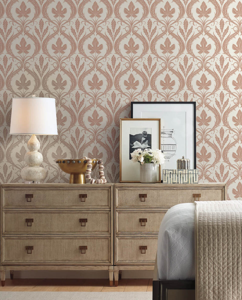 media image for Adirondack Damask Wallpaper in Clay/Beige from Damask Resource Library by York Wallcoverings 230