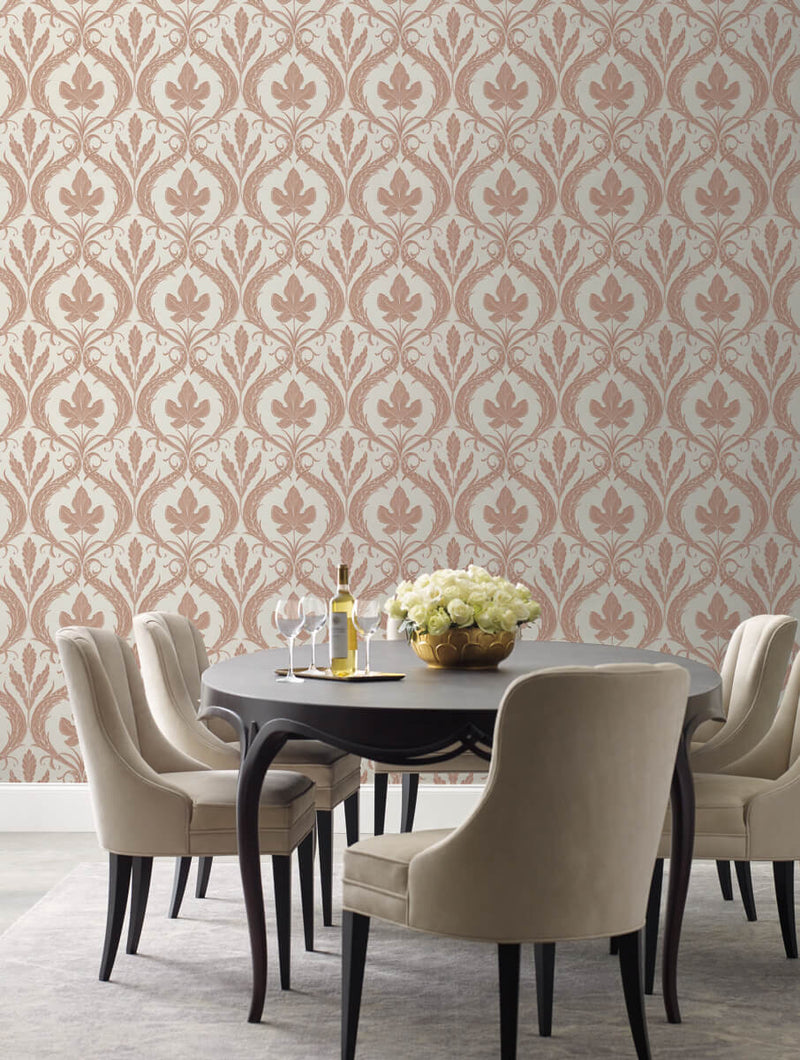 media image for Adirondack Damask Wallpaper in Clay/Beige from Damask Resource Library by York Wallcoverings 253