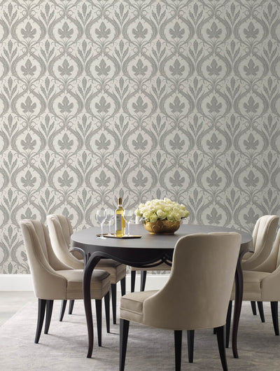 product image for Adirondack Damask Wallpaper in Grey/Beige from Damask Resource Library by York Wallcoverings 93
