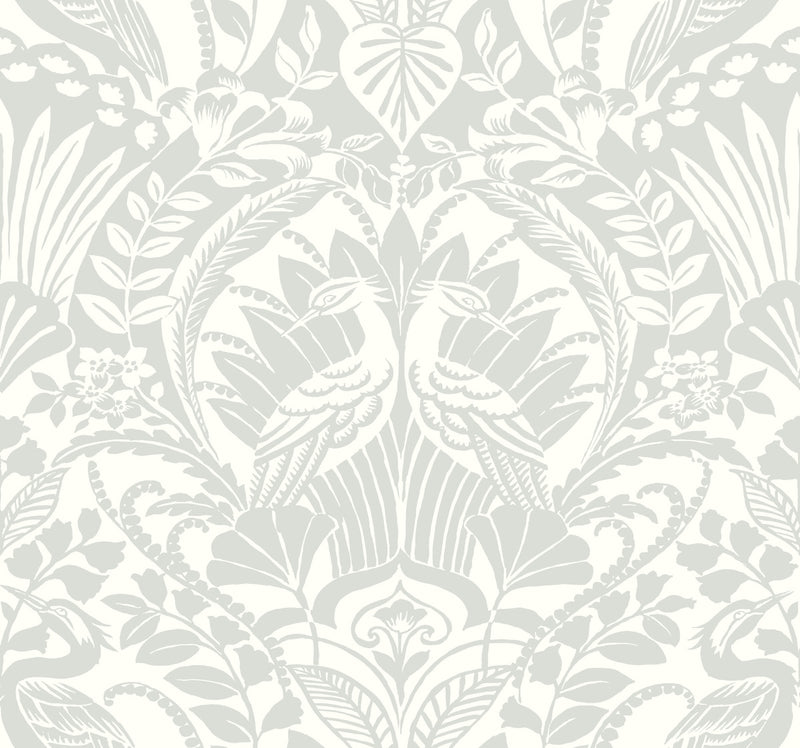 media image for Egret Damask Wallpaper in Sage from Damask Resource Library by York Wallcoverings 248