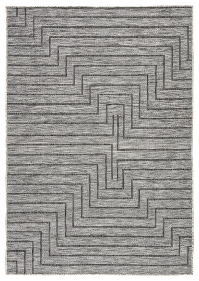 product image for Xantho Indoor/Outdoor Geometric Gray Area Rug design by Nikki Chu for Jaipur Living 55