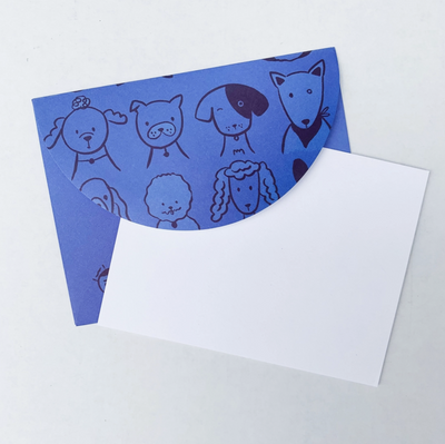 product image for pups patterned envelope note set 2 54