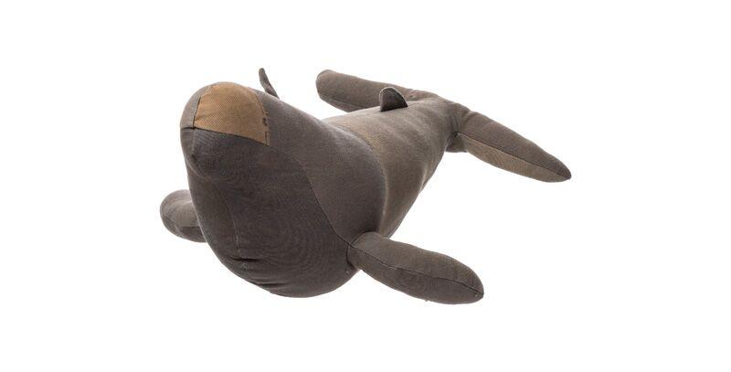 media image for vintage fabric stuffed animal whale design by puebco 1 261