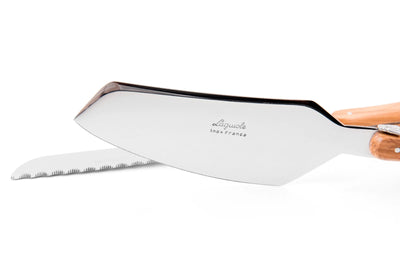 product image of laguiole french olivewood cake set in wood box cake slicer and bread knife 1 561