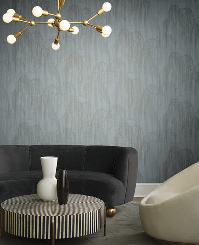 product image for Willow Glow Smokey Blue Wallpaper from the After Eight Collection by Candice Olson 8
