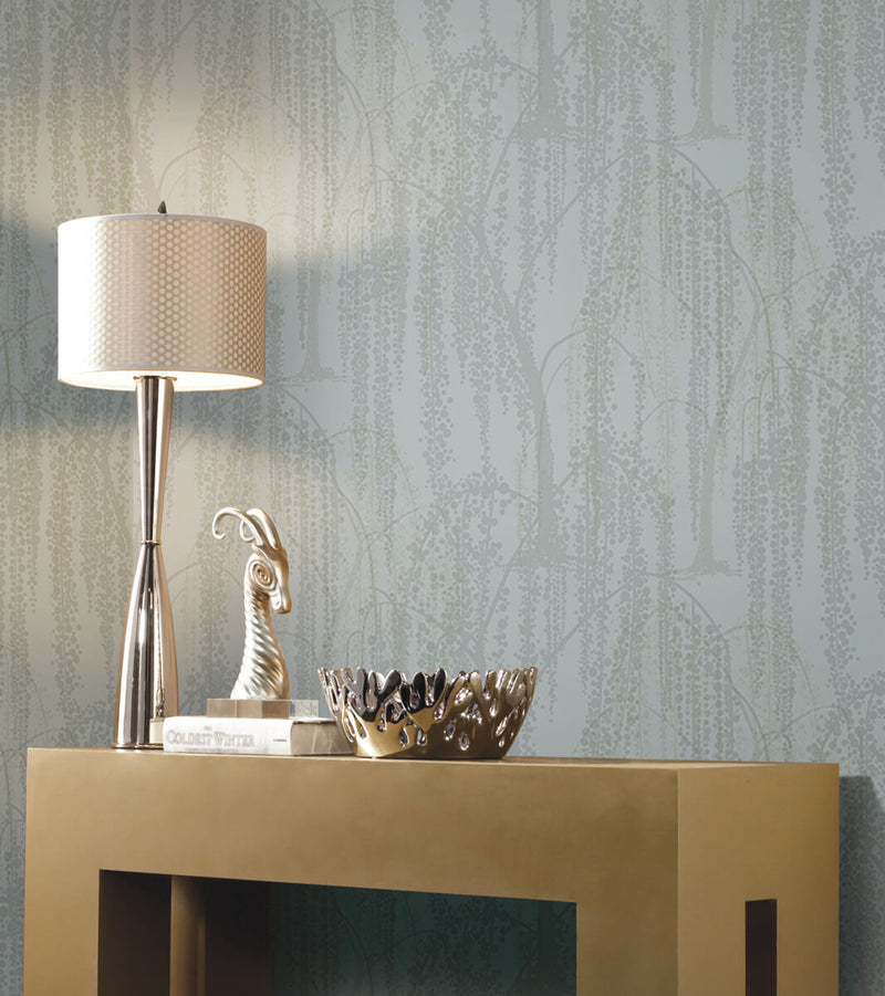 media image for Willow Glow Smokey Blue Wallpaper from the After Eight Collection by Candice Olson 225