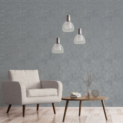 product image for Aged Quatrefoil Grey/Silver from the Emporium Collection by Galerie Wallcoverings 21