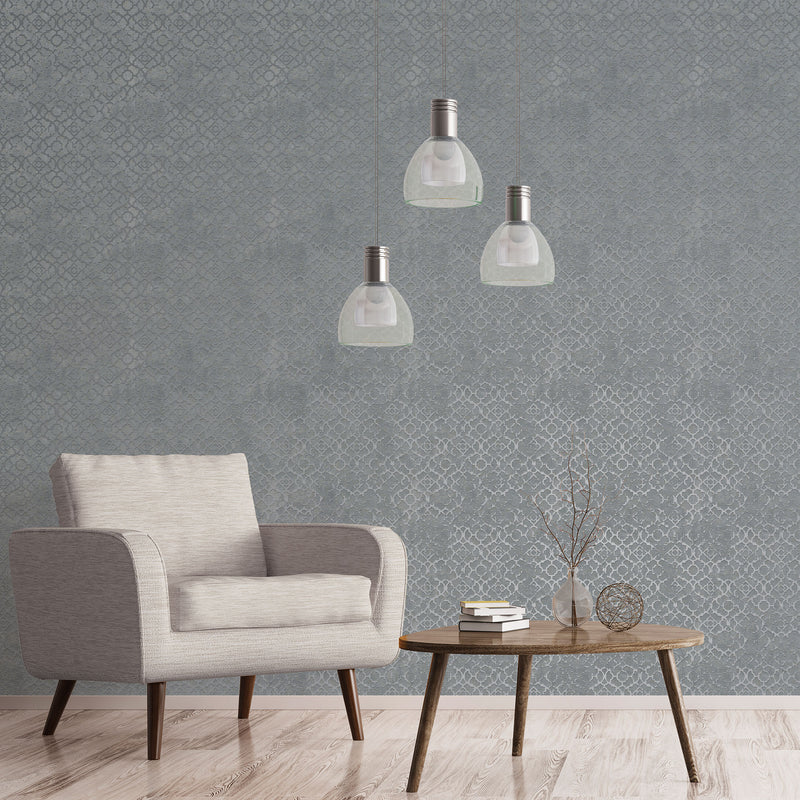 media image for Aged Quatrefoil Grey/Silver from the Emporium Collection by Galerie Wallcoverings 277