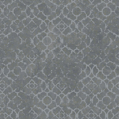 product image for Aged Quatrefoil Grey/Silver from the Emporium Collection by Galerie Wallcoverings 41