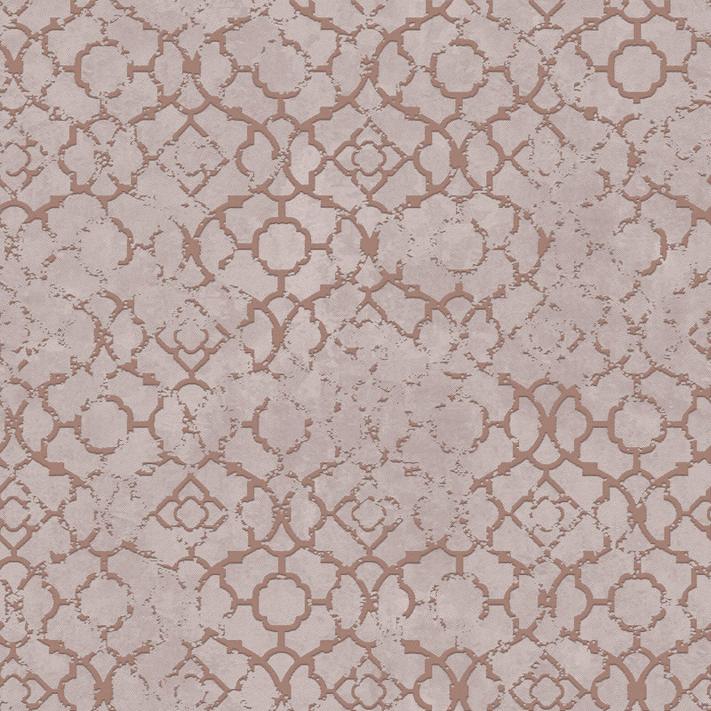 media image for Aged Quatrefoil Pink/Rose Gold from the Emporium Collection by Galerie Wallcoverings 244