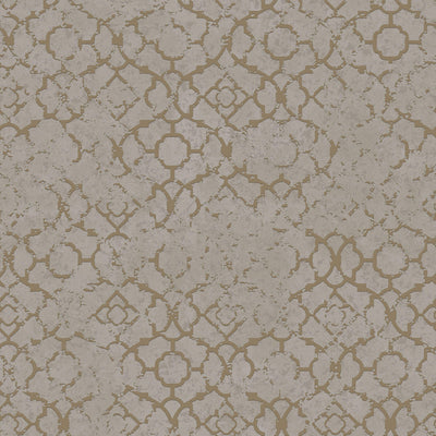 product image for Aged Quatrefoil Gold/Grey from the Emporium Collection by Galerie Wallcoverings 7