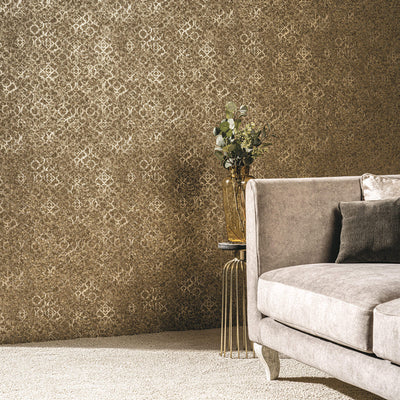 product image of Aged Quatrefoil Gold from the Emporium Collection by Galerie Wallcoverings 556