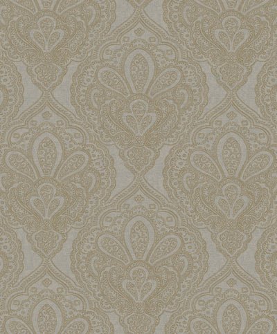 product image of Mehndi Damask Grey/Gold from the Emporium Collection by Galerie Wallcoverings 59