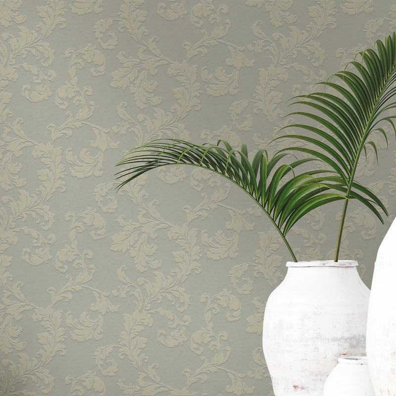 media image for Acanthus Trail Beige from the Emporium Collection by Galerie Wallcoverings 246