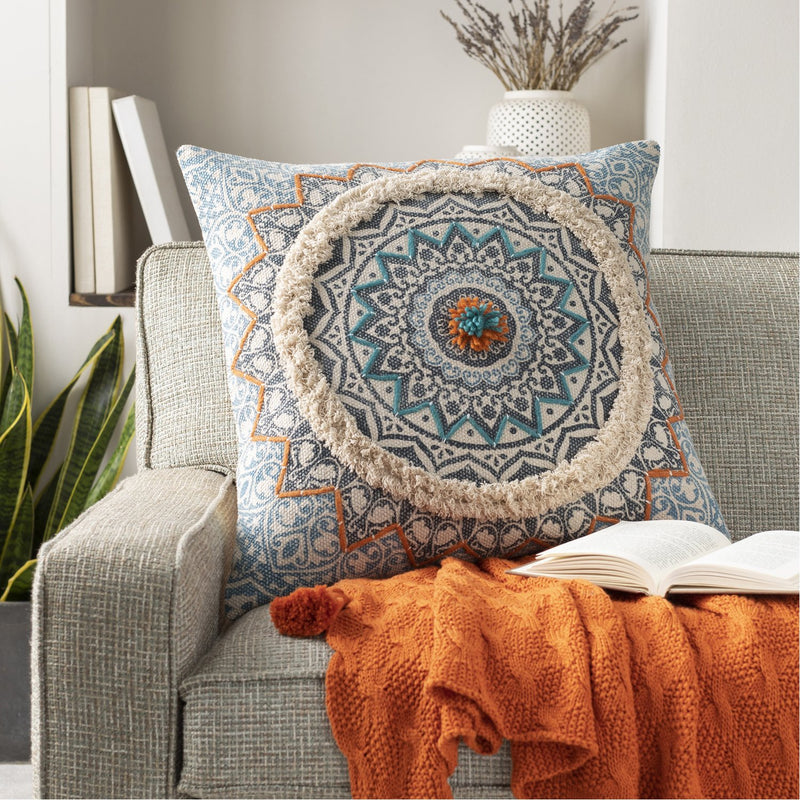 media image for Dayna DYA-005 Woven Pillow in Ivory & Bright Blue by Surya 295