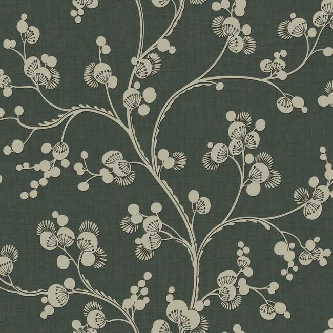 media image for Dahlia Trail Wallpaper in Black and Taupe from the Silhouettes Collection by York Wallcoverings 23