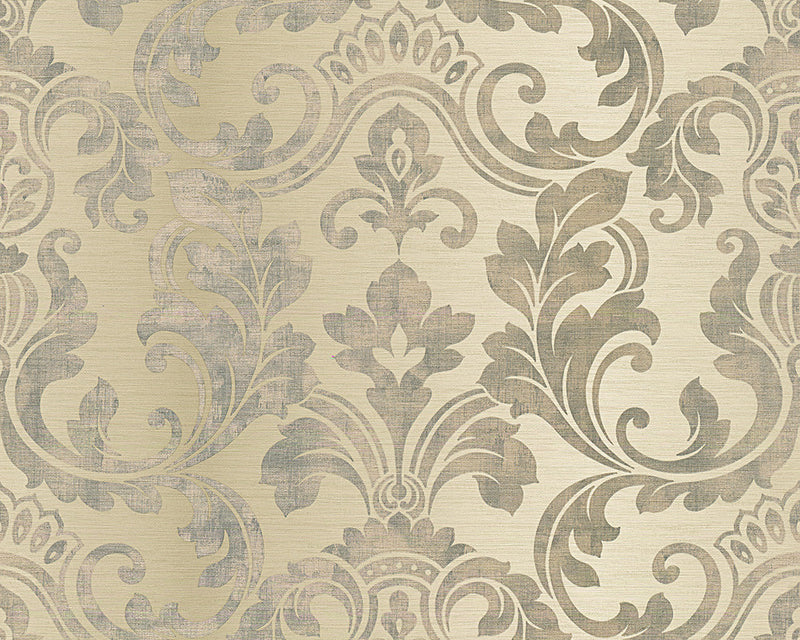 media image for Damask Floral Trail Wallpaper in Beige and Cream design by BD Wall 245