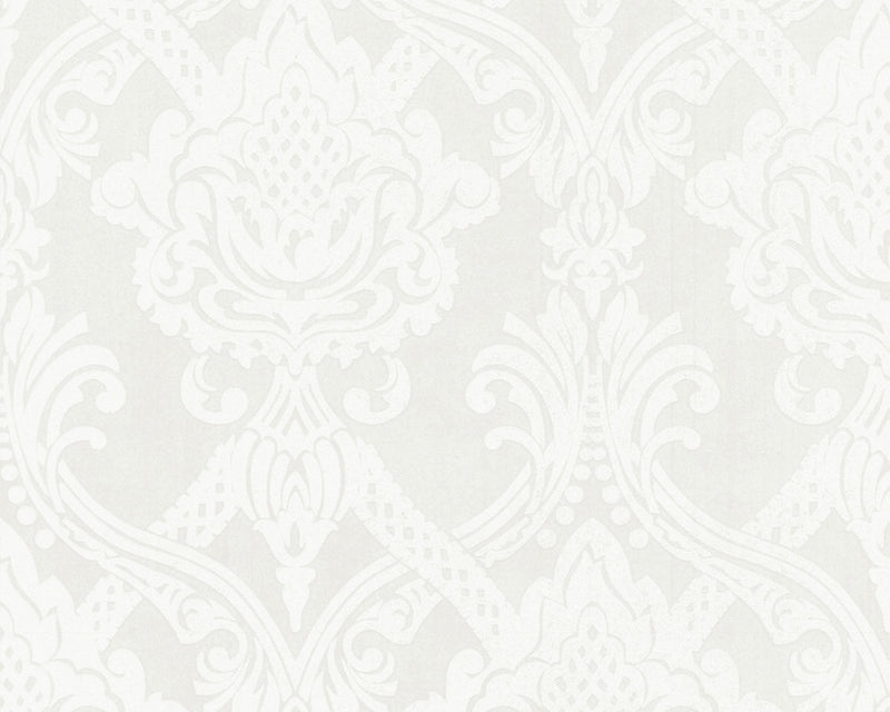 media image for Damask Floral Wallpaper in Ivory and Metallic design by BD Wall 256