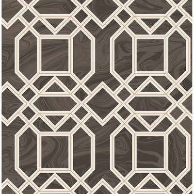 product image for Daphne Trellis Wallpaper in Brown from the Moonlight Collection by Brewster Home Fashions 20