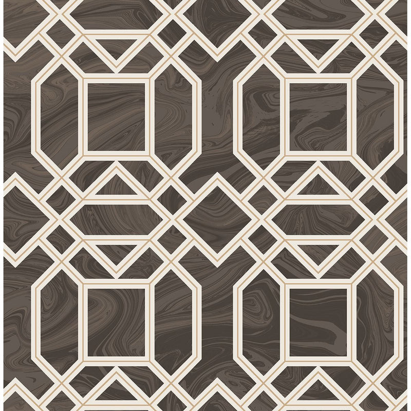 media image for Daphne Trellis Wallpaper in Brown from the Moonlight Collection by Brewster Home Fashions 273
