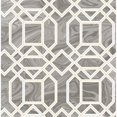 product image for Daphne Trellis Wallpaper in Grey from the Moonlight Collection by Brewster Home Fashions 34