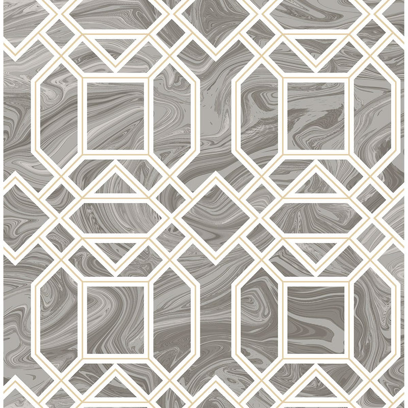 media image for Daphne Trellis Wallpaper in Grey from the Moonlight Collection by Brewster Home Fashions 243