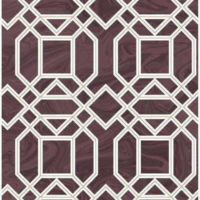 product image of Daphne Trellis Wallpaper in Maroon from the Moonlight Collection by Brewster Home Fashions 574