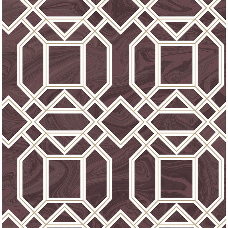 media image for Daphne Trellis Wallpaper in Maroon from the Moonlight Collection by Brewster Home Fashions 266